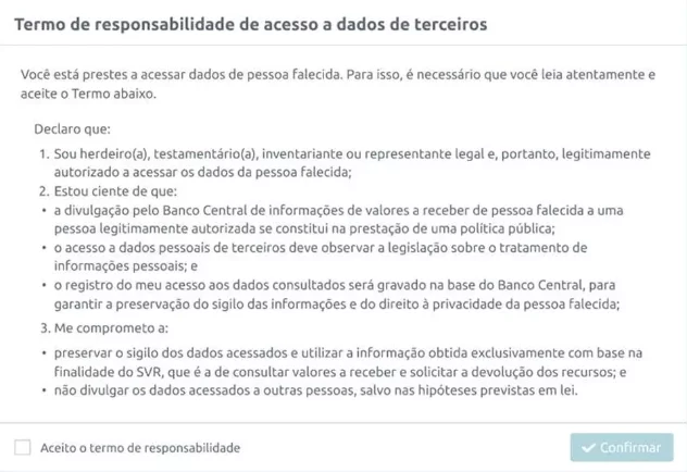 termo de responsabilidade pessoa falecida