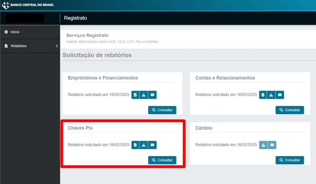 chaves pix registrato bacen